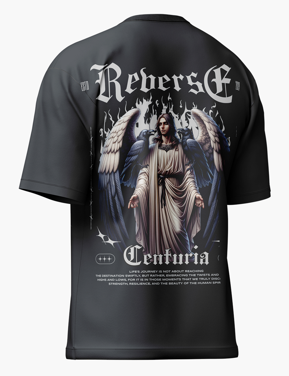 LURI Supima Cotton Unisex Oversized T-Shirt – Reverse Centuria Angel Edition