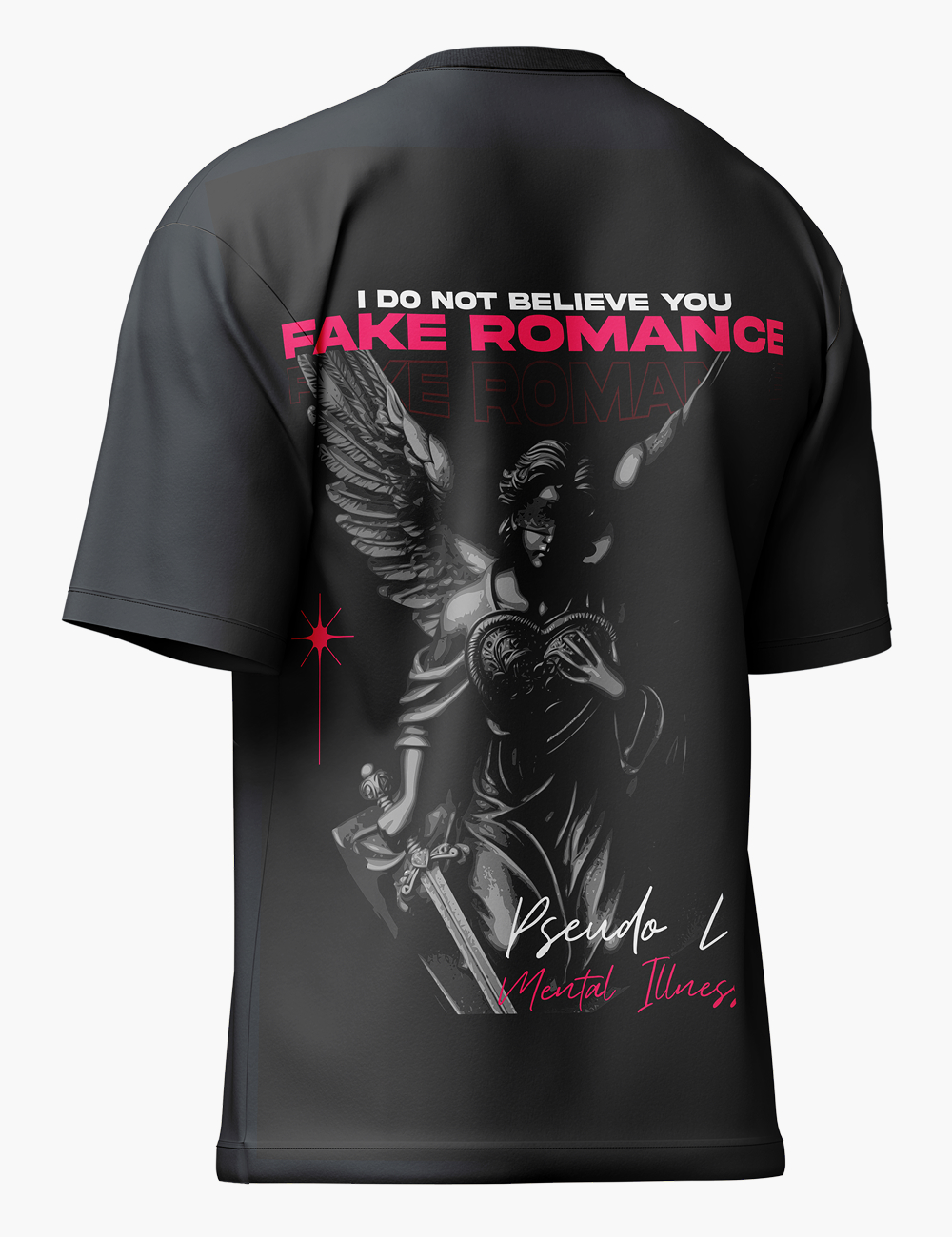 LURI Supima Cotton Unisex Oversized T-Shirt – Fake Romance Angel Edition