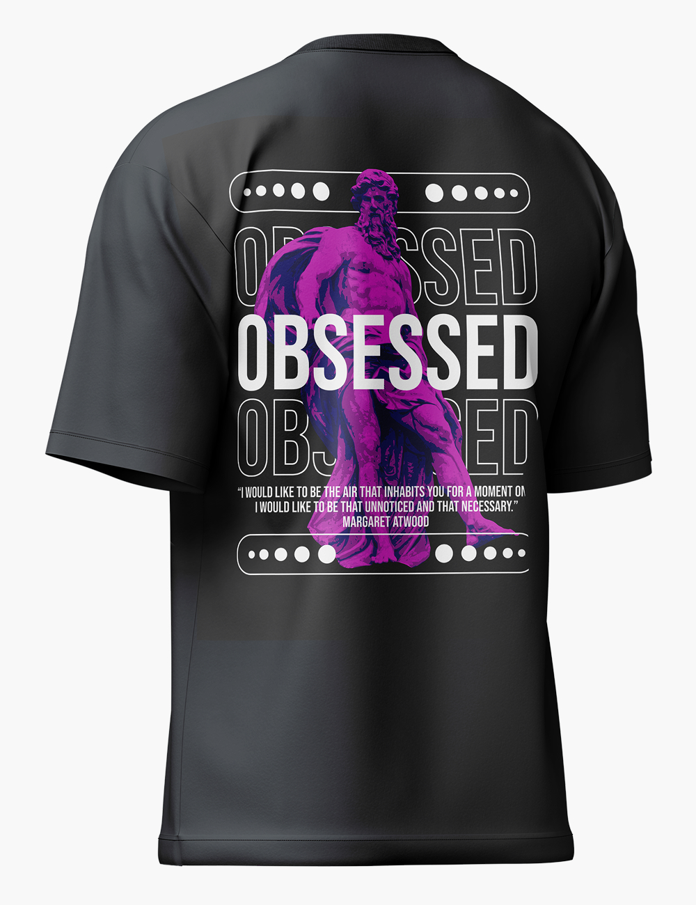 LURI Supima Cutton Unisex Oversized T-shirt – Purple Statue Art Edition