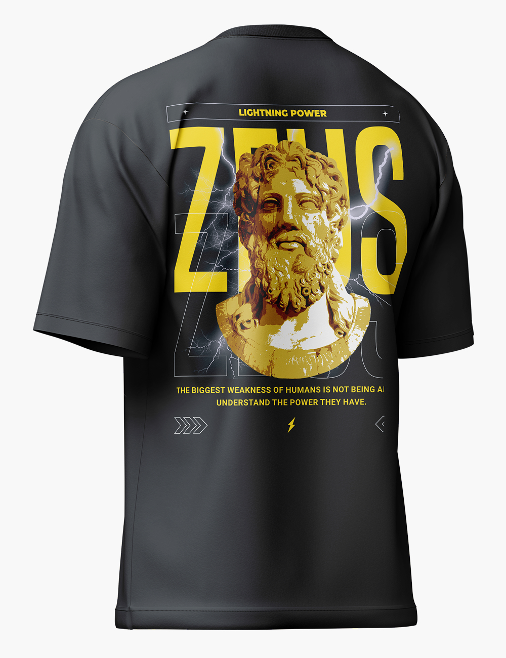 LURI Supima Cotton Unisex Oversized T-Shirt – Zeus Lightning Power Edition