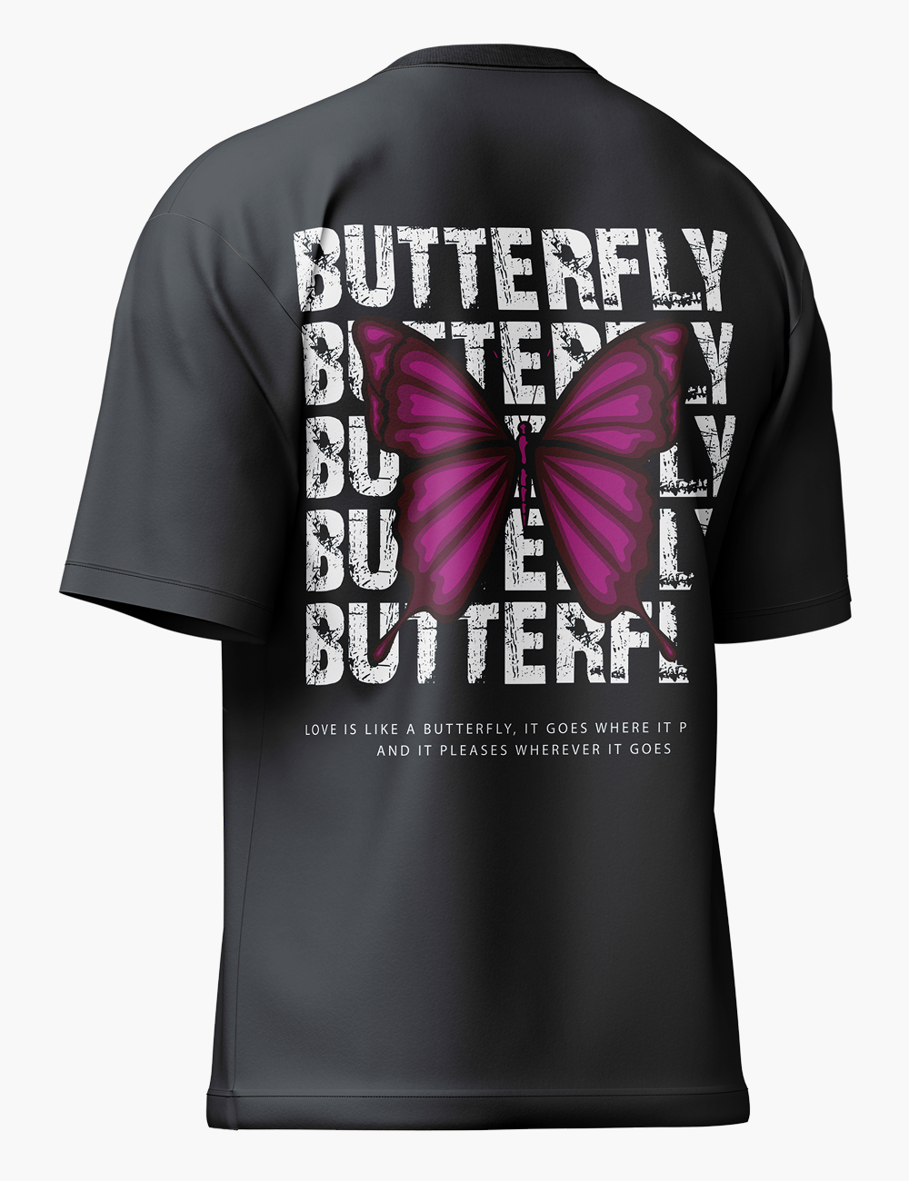 LURI Supima Cotton Unisex Oversized T-Shirt – Butterfly Grunge Edition