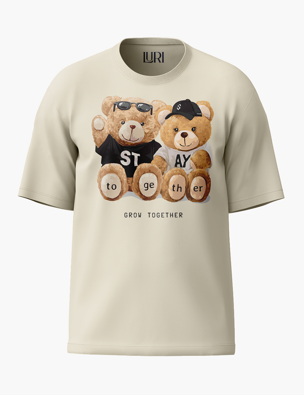 LURI Supima Cotton Unisex Oversized T-Shirt – Stay Together Bears Edition