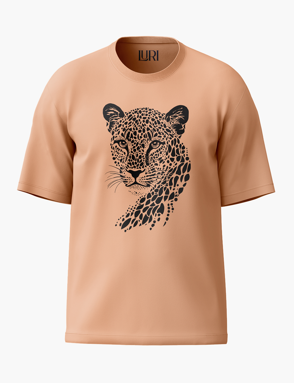LURI Supima Cotton Unisex Oversized T-Shirt – Artistic Leopard Edition - Image 3