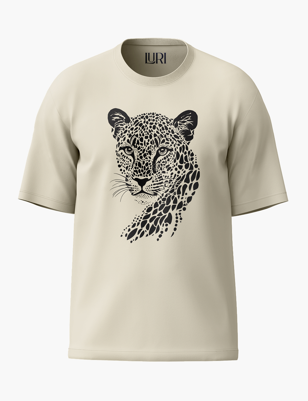 LURI Supima Cotton Unisex Oversized T-Shirt – Artistic Leopard Edition