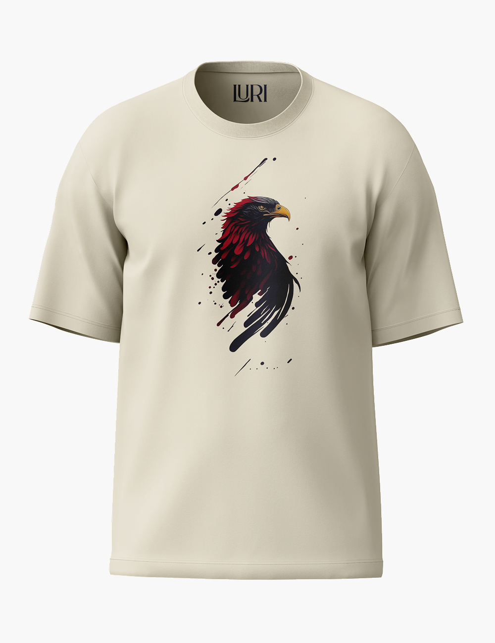 LURI Supima Cotton Unisex Oversized T-Shirt – Artistic Eagle Edition