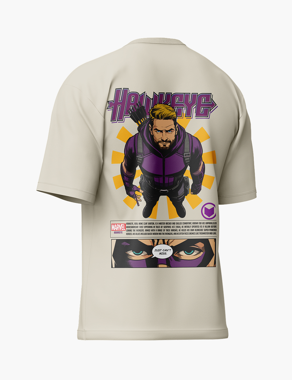 LURI Supima Cotton Unisex Oversized T-Shirt – Hawkeye Marvel Edition