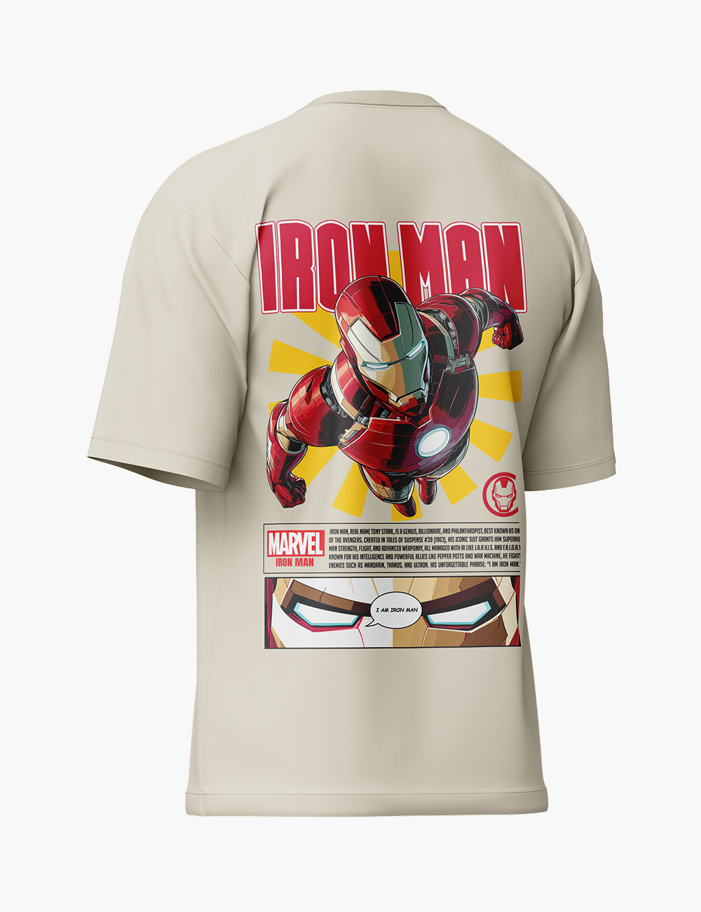 LURI Supima Cotton Unisex Oversized T-Shirt – Iron Man Marvel Edition