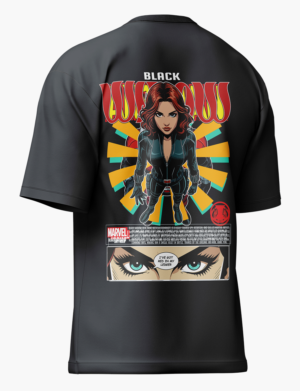 LURI Supima Cutton Unisex Oversized Graphic T-shirt - Marvel Black Widow Edition