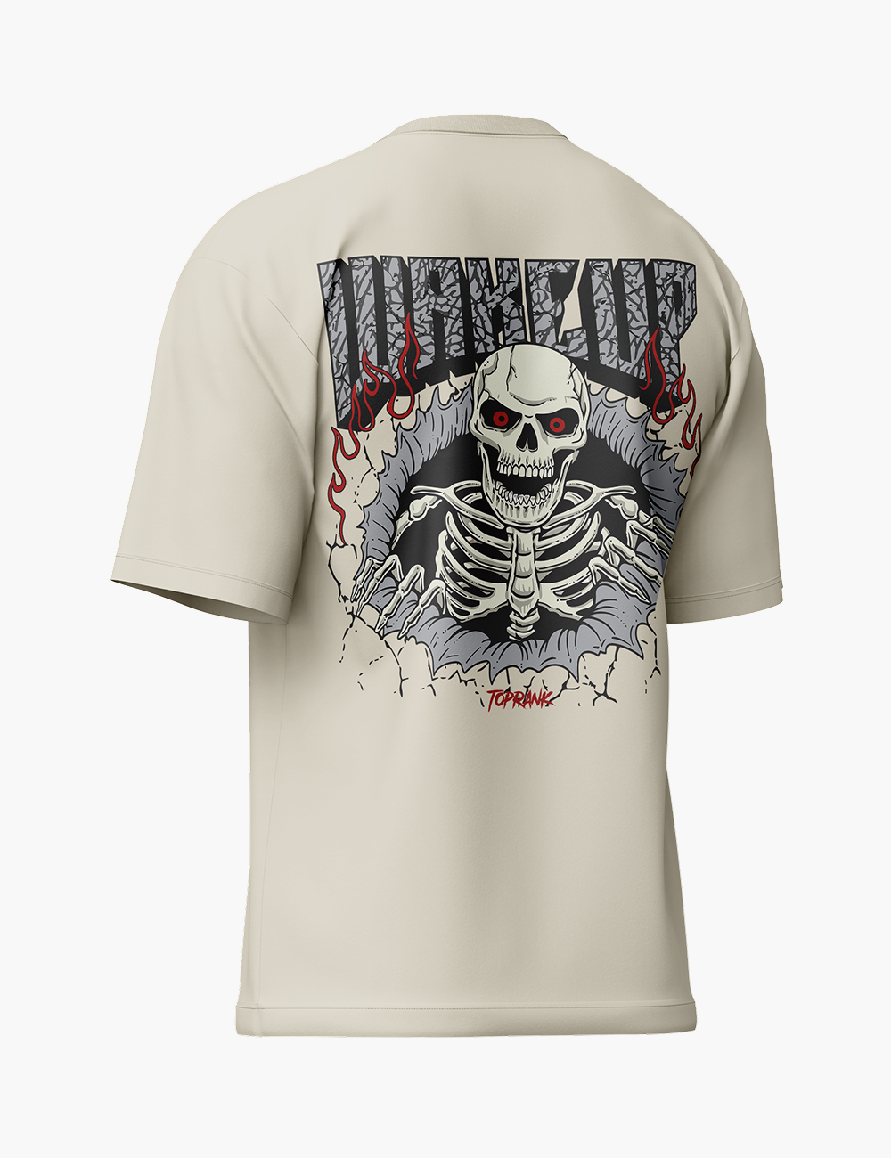 LURI Supima Cotton Unisex Oversized T-Shirt – Wake Up Skeleton Edition