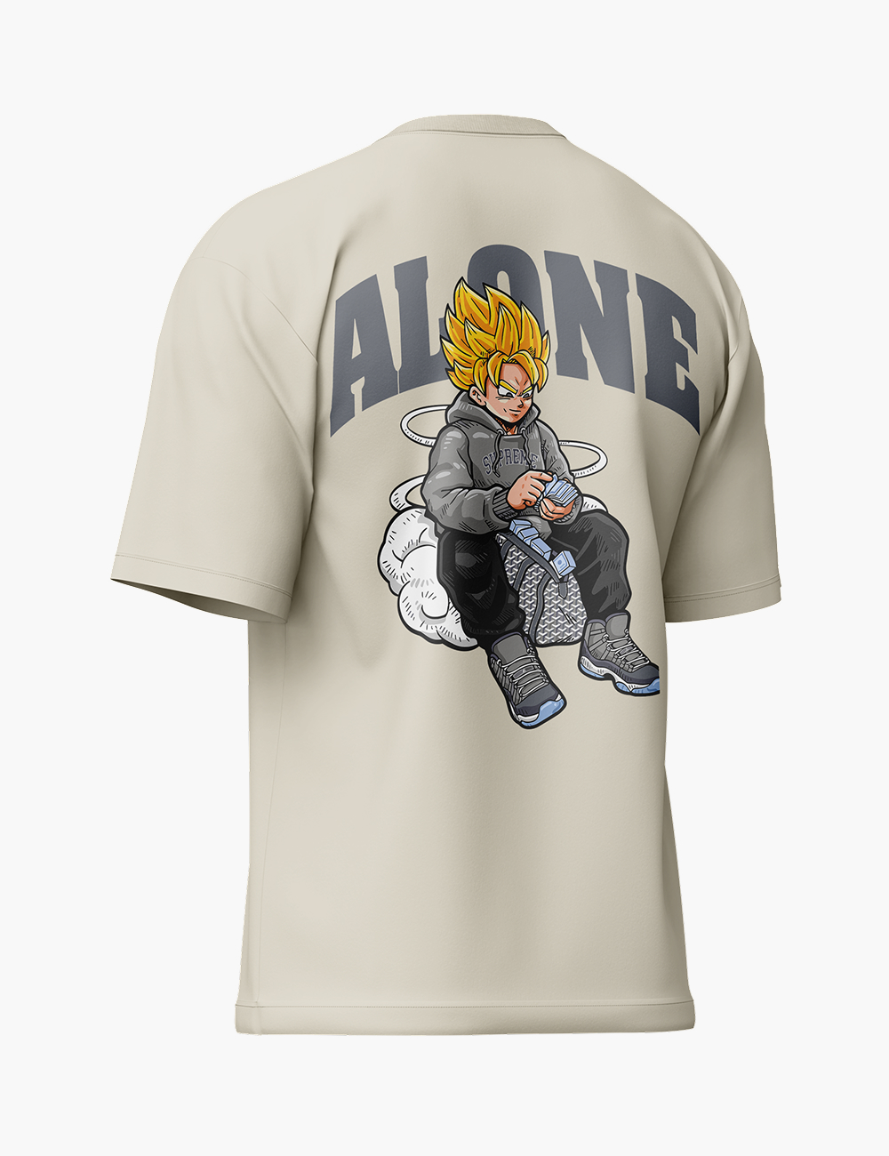 LURI Supima Cotton Unisex Oversized T-Shirt – Alone Aura Anime - Image 4