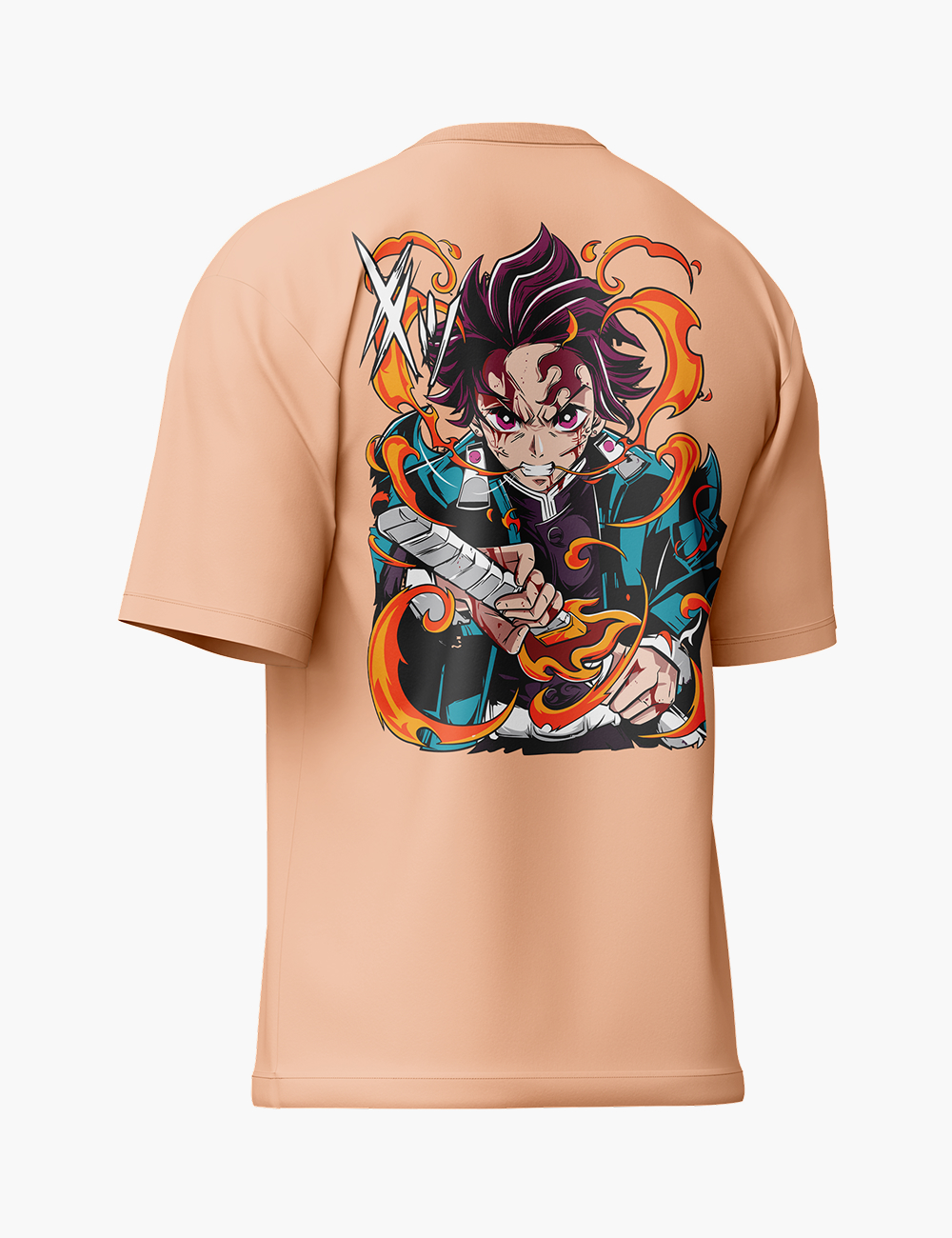 LURI Supima Cotton Unisex Oversized T-Shirt – Flame Blade Warrior - Image 6