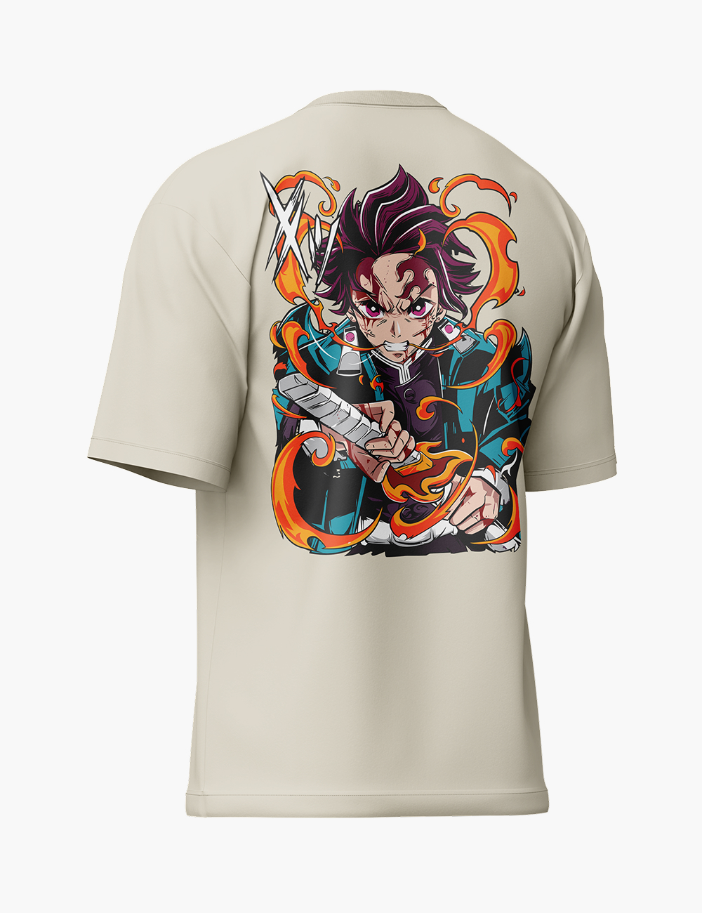 LURI Supima Cotton Unisex Oversized T-Shirt – Flame Blade Warrior