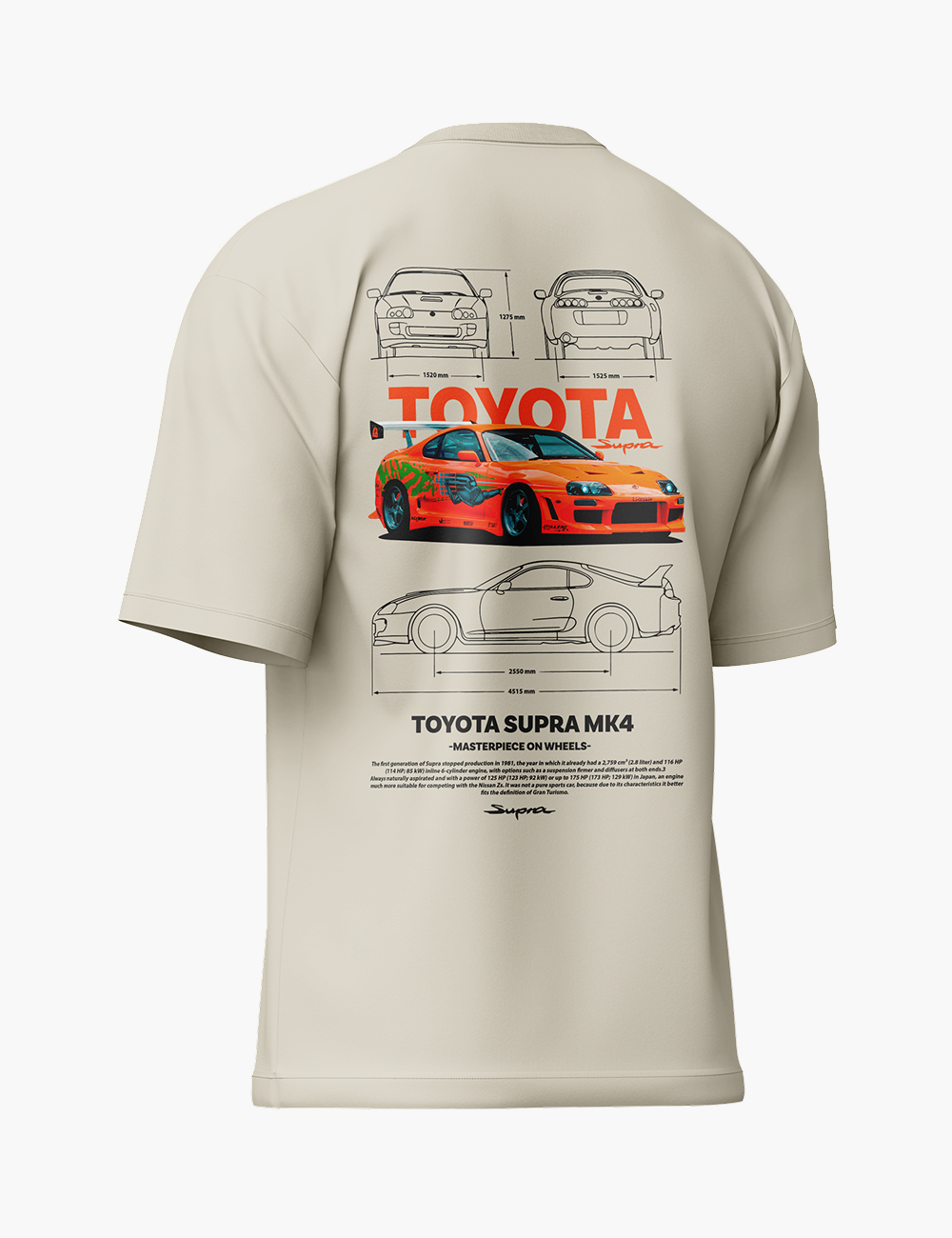 LURI Supima Cotton Unisex Oversized T-Shirt – Toyota Supra MK4 Street Legend - Image 6