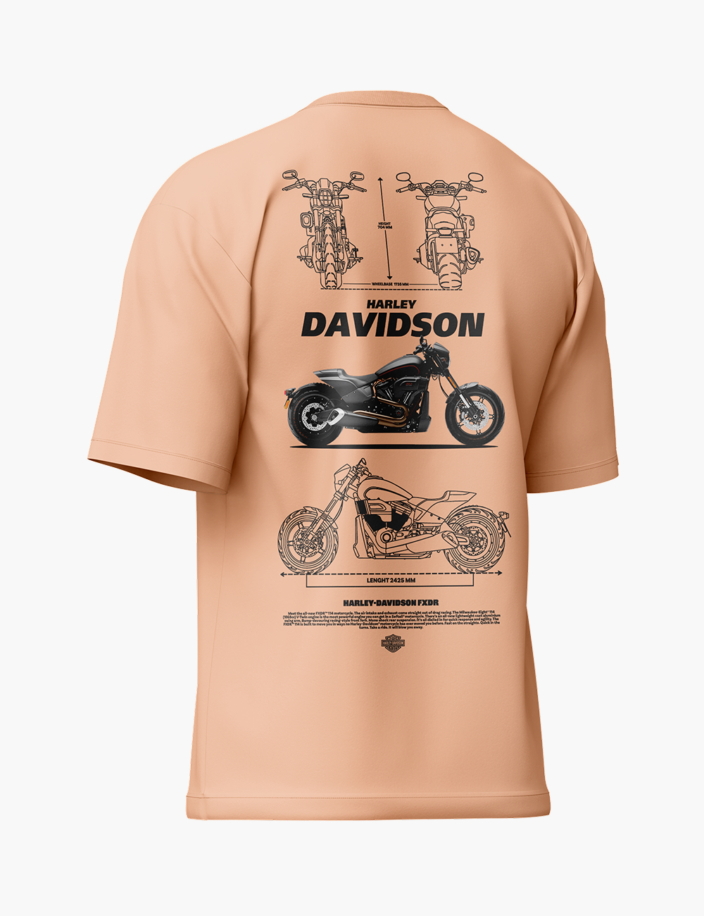 LURI Supima Cotton Unisex Oversized T-Shirt – Harley Davidson FXDR Blueprint