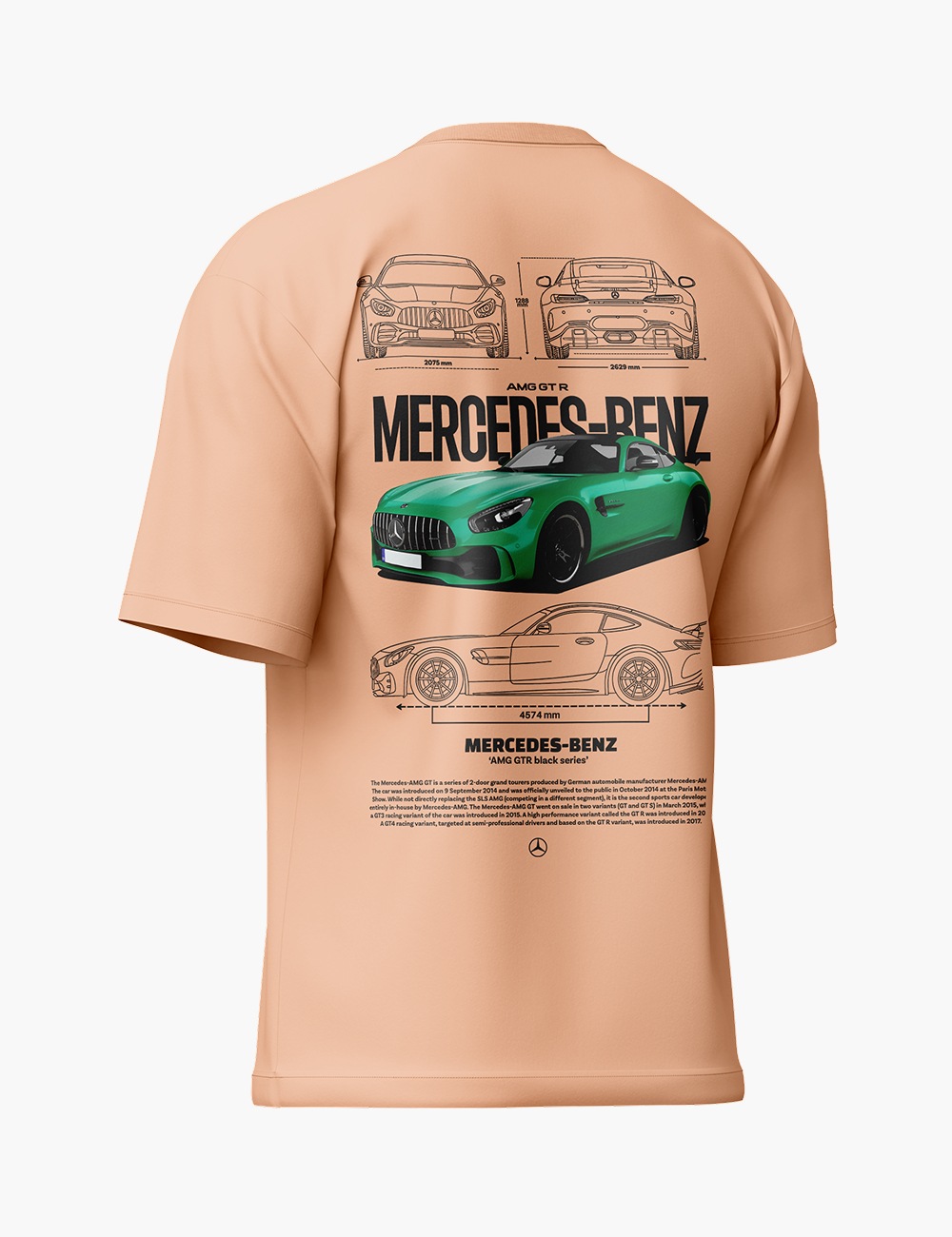 LURI Supima Cotton Unisex Oversized T-Shirt – Mercedes AMG GT Blueprint