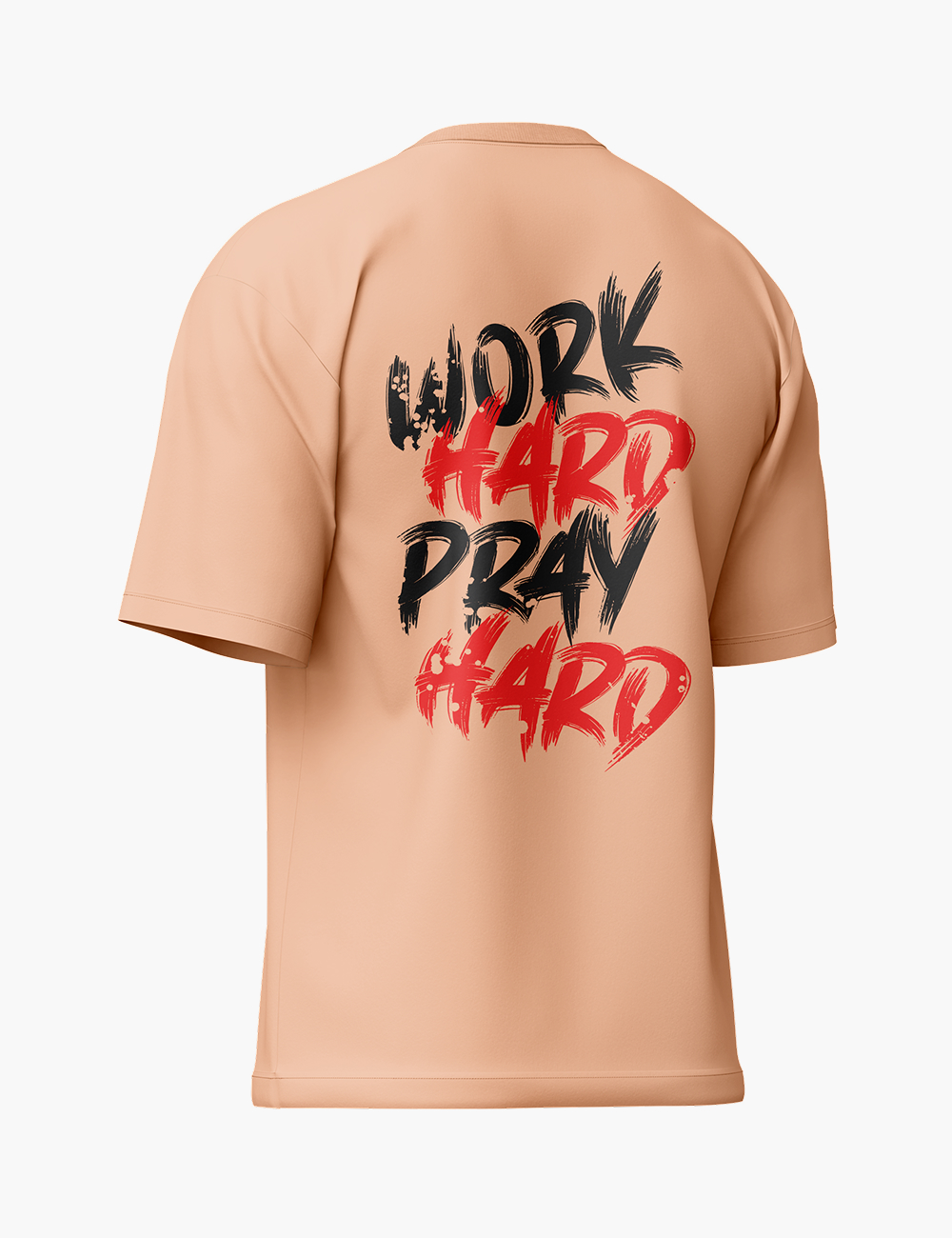 LURI Supima Cotton Unisex Oversized T-Shirt – Work Hard Pray Hard Brush Graphic