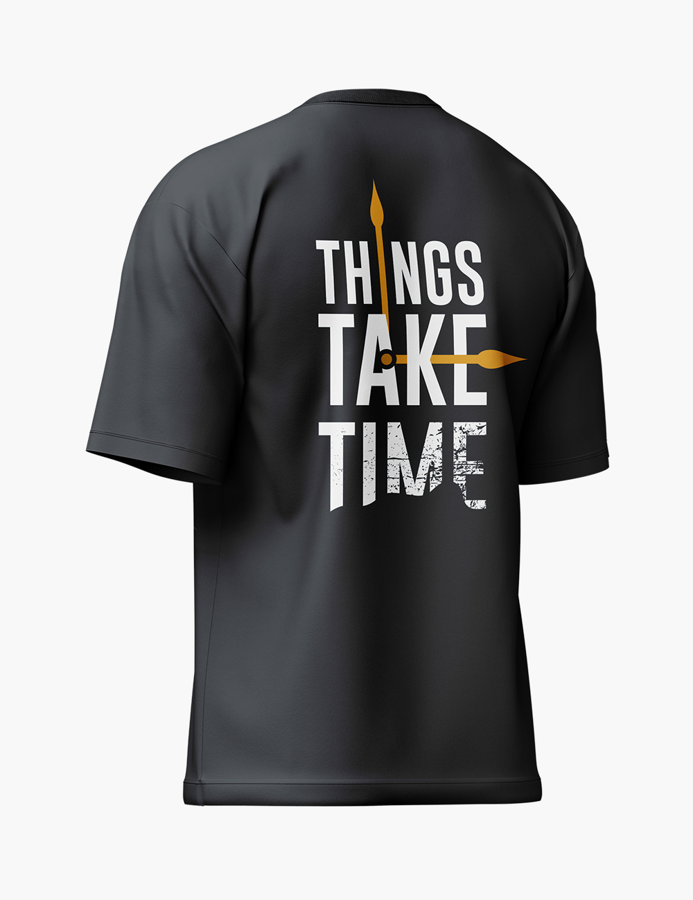 LURI Supima Cotton Unisex Oversized T-Shirt – Things Take Time Clock Graphic