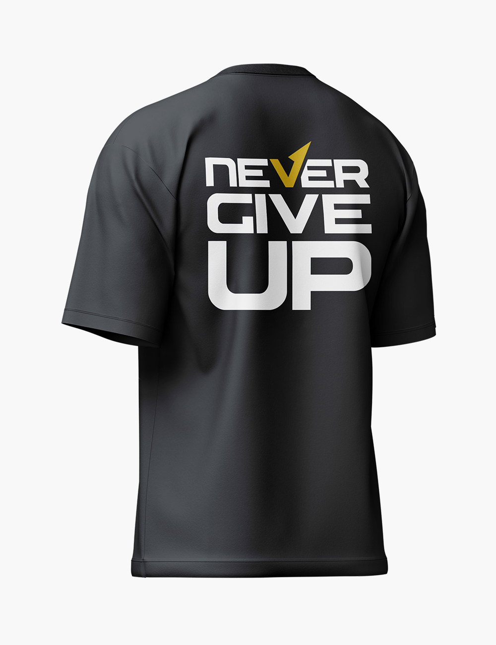 LURI Supima Cotton Unisex Oversized T-Shirt – Never Give Up Bold Block Graphic