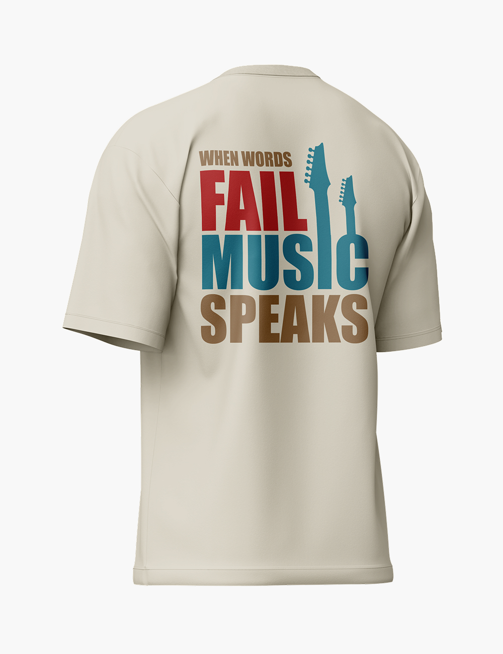 LURI Supima Cotton Unisex Oversized T-Shirt – When Words Fail Music Speaks Graphic