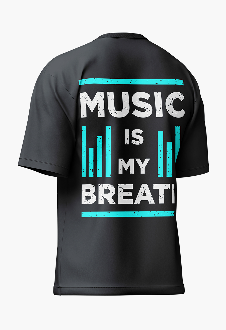 LURI Supima Cotton Unisex Oversized T-Shirt – Music Is My Breath Edition