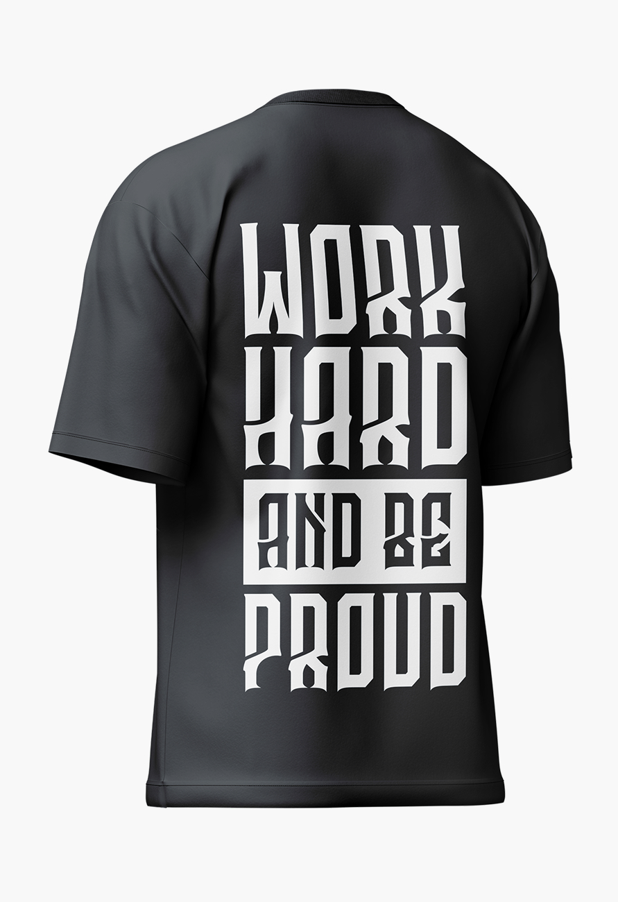 LURI Supima Cotton Unisex Oversized T-Shirt – Work Hard & Be Proud Edition