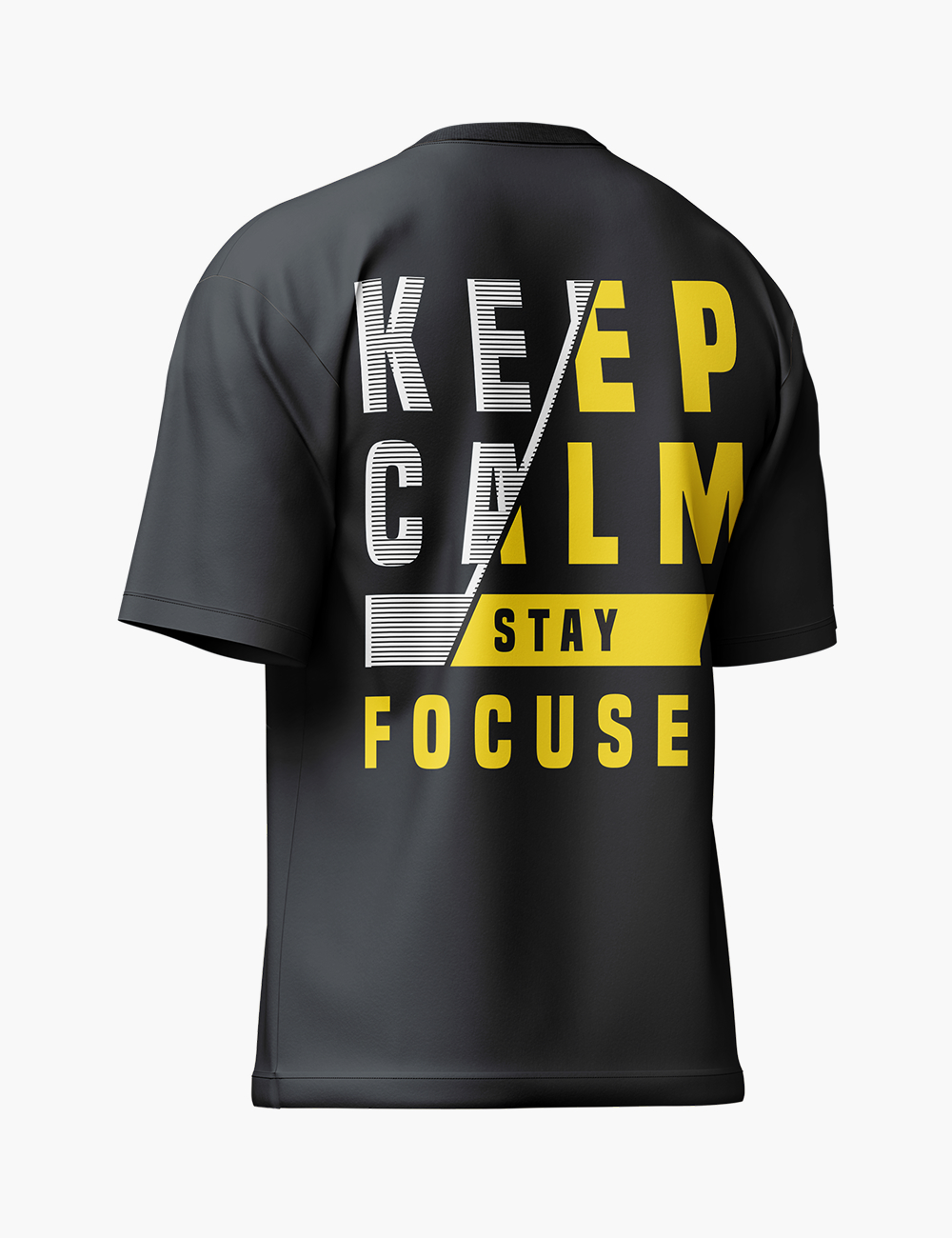 LURI Supima Cotton Unisex Oversized T-Shirt – Keep Calm Stay Focus Graphic