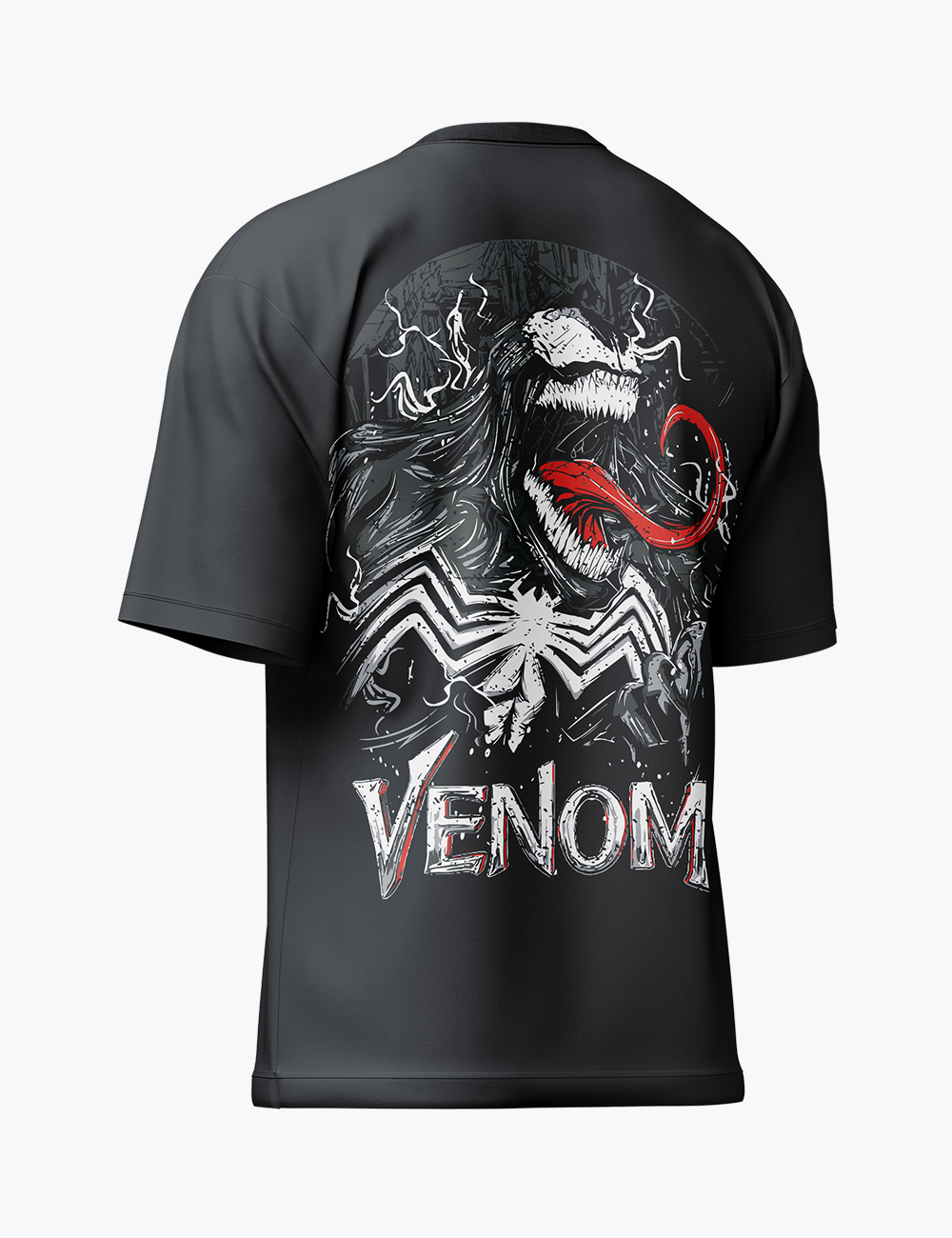 LURI Supima Cotton Unisex Oversized T-Shirt – Venom Monochrome Edition