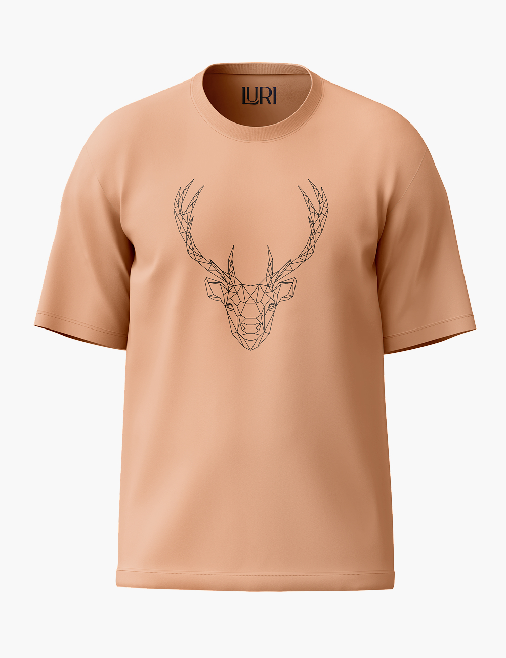 LURI Supima Cotton Unisex Oversized T-Shirt – Deer Geometry