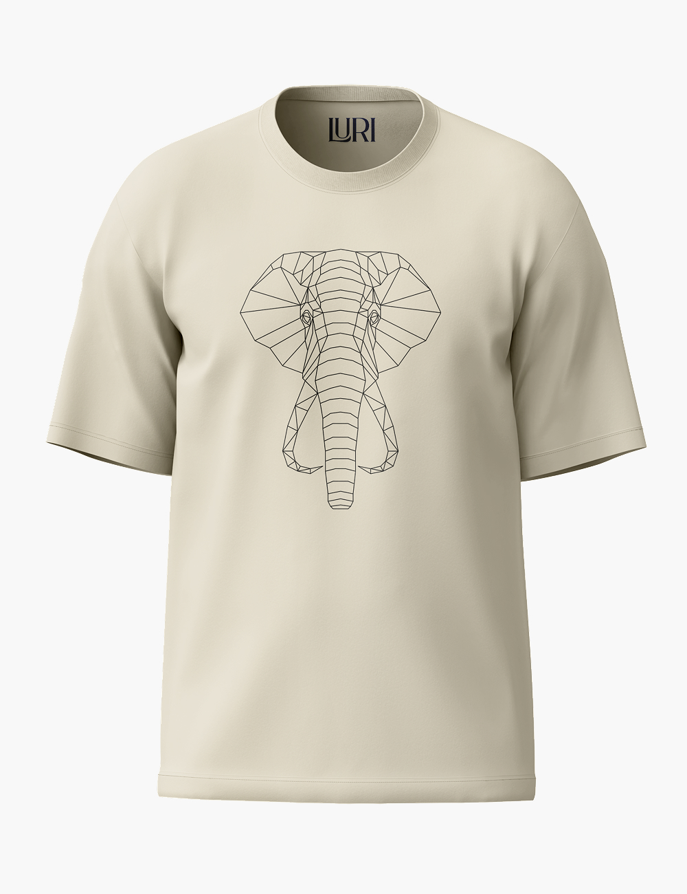 LURI Supima Cotton Unisex Oversized T-Shirt – Elephant Geometry