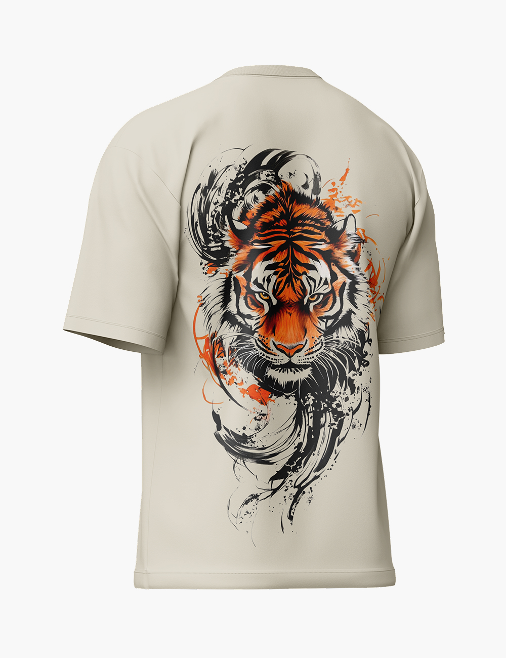 LURI Supima Cotton Oversized T-Shirt – Fury Tiger Brushstroke Edition