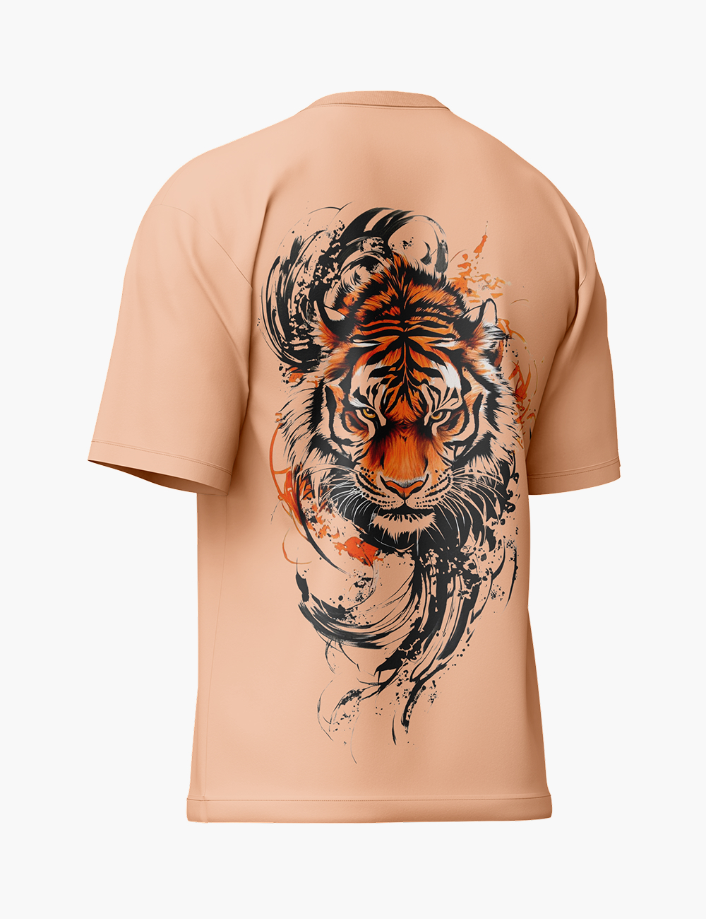 LURI Supima Cotton Oversized T-Shirt – Fury Tiger Brushstroke Edition - Image 4