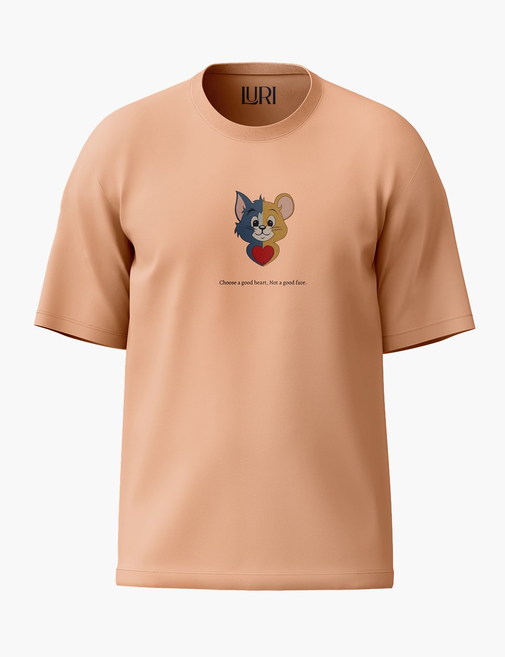 LURI Supima Cotton Unisex Oversized T-Shirt – Good Heart Edition