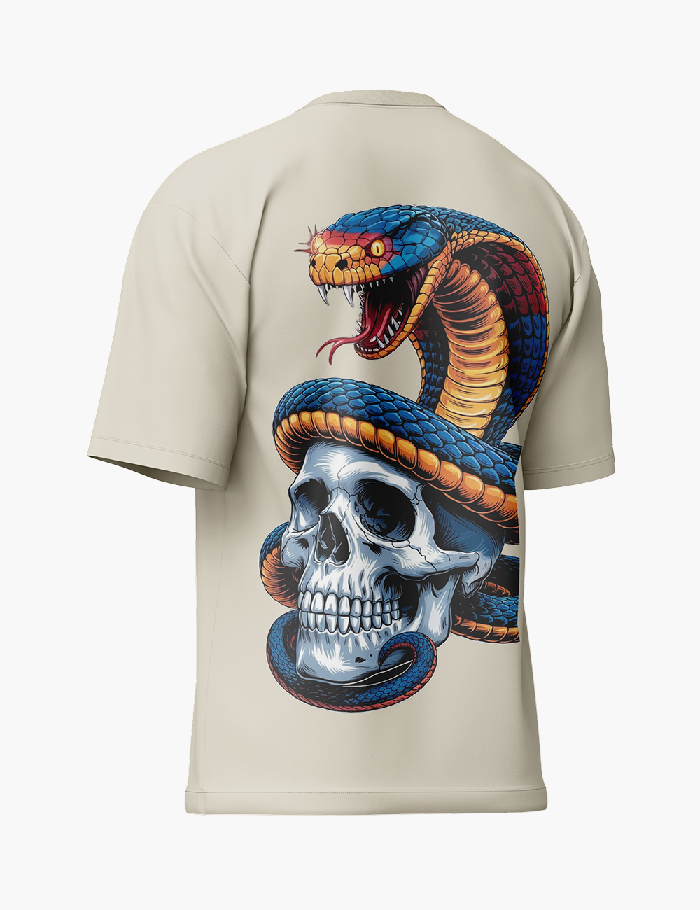 LURI Supima Cotton Oversized T-Shirt – Venom Coil Skull Edition
