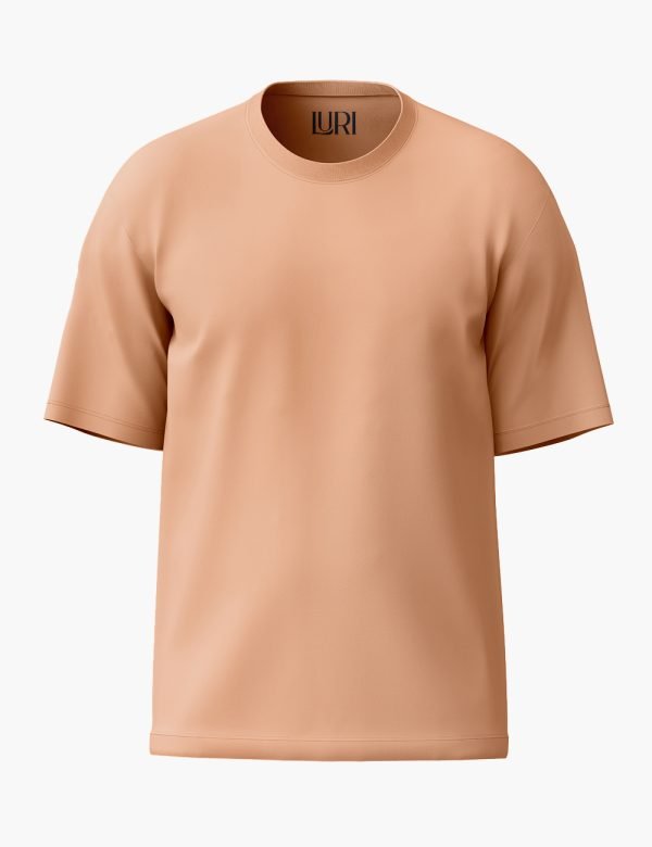 LURI Supima Cotton Unisex Oversized T-Shirt – Premium Peach Plain Edition
