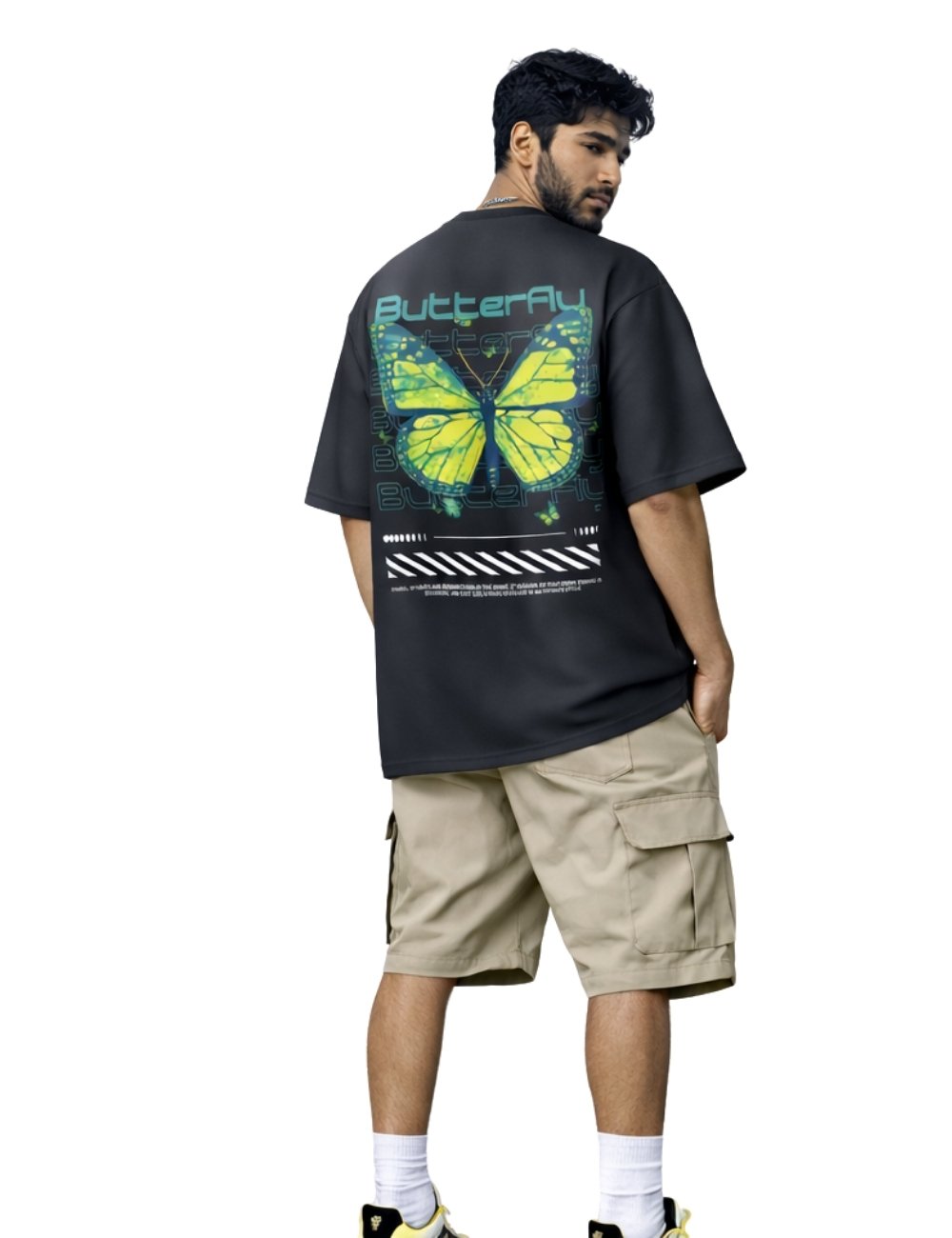 LURI Supima Cotton Unisex Oversized T-Shirt – Neo Butterfly Edition