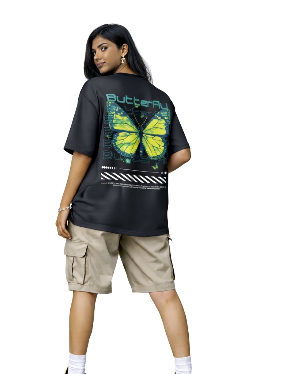 LURI Supima Cotton Unisex Oversized T-Shirt – Neo Butterfly Edition
