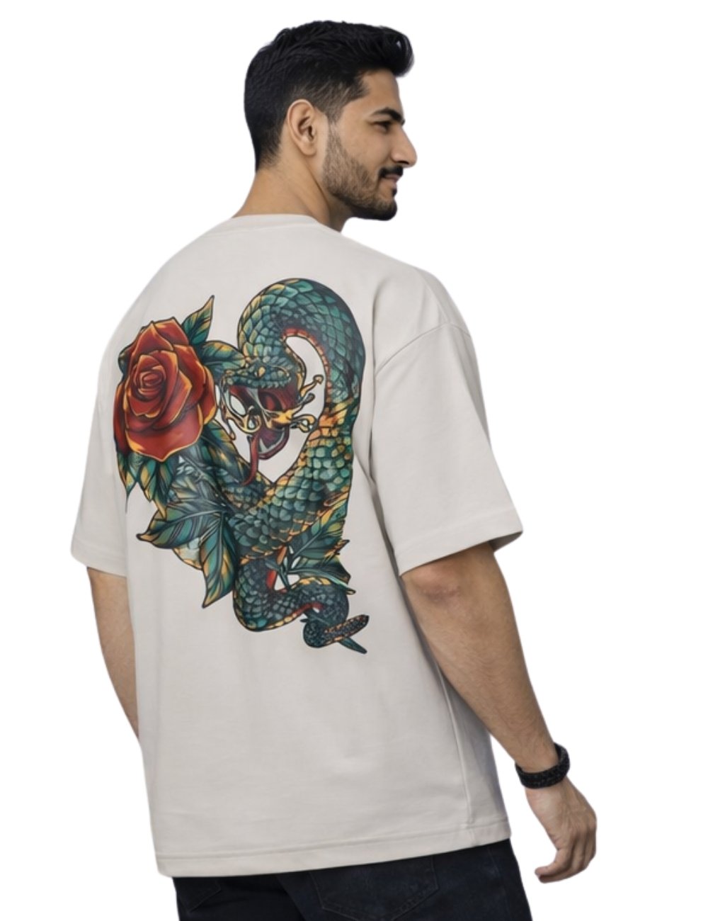 LURI Supima Cotton Unisex Oversized T-Shirt – Serpent & Rose Edition
