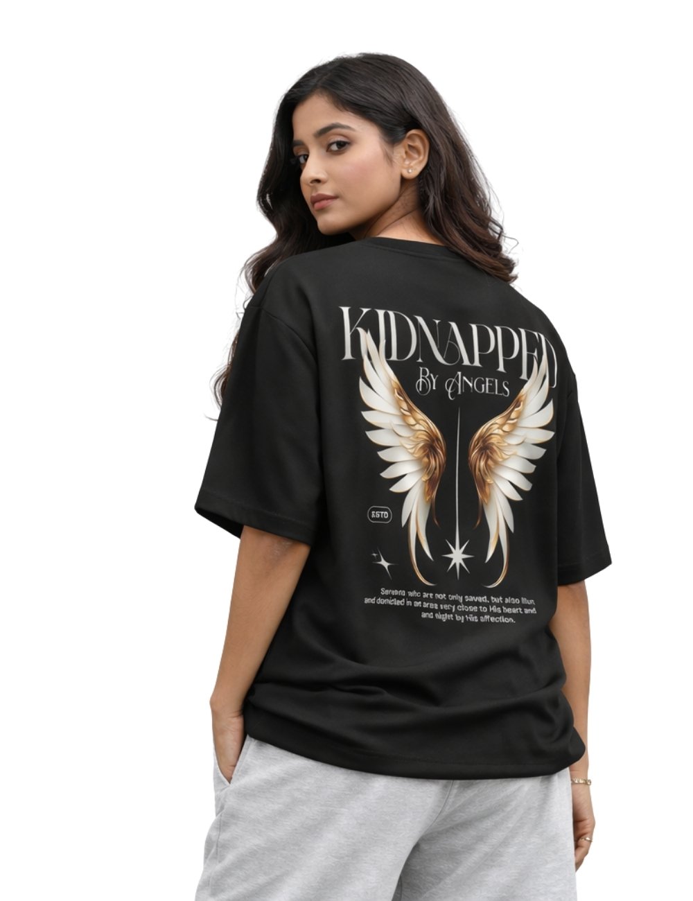 LURI Supima Cotton Unisex Oversized T-Shirt – Kidnapped By Angels Edition
