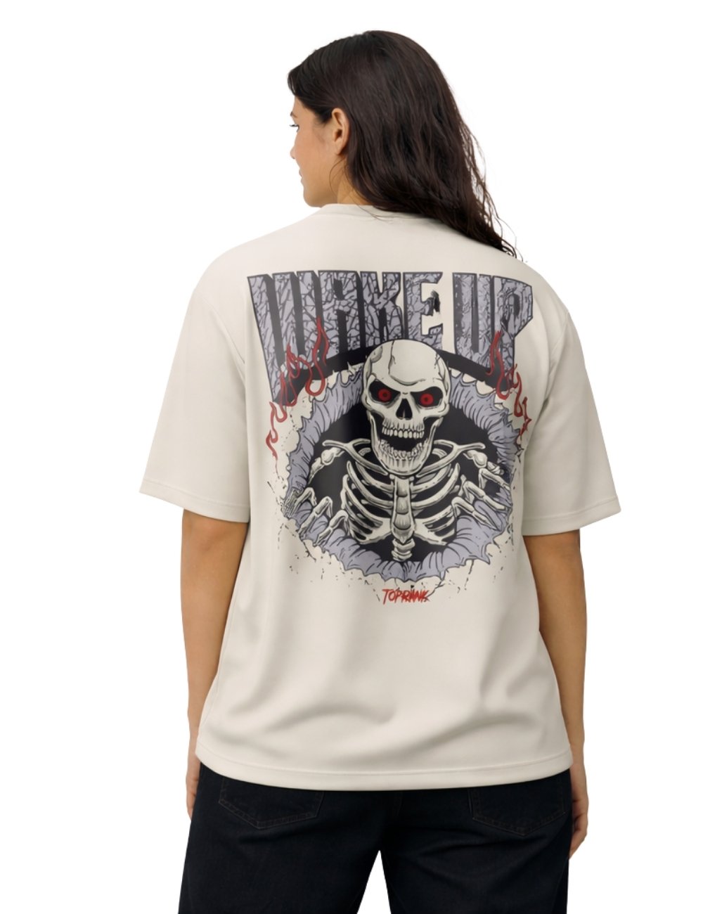LURI Supima Cotton Unisex Oversized T-Shirt – Wake Up Skeleton Edition