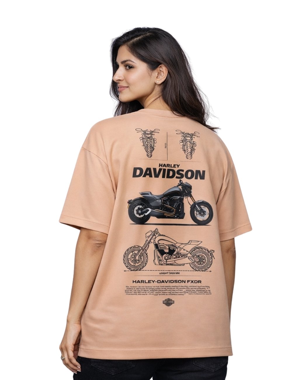 LURI Supima Cotton Unisex Oversized T-Shirt – Harley Davidson FXDR Blueprint
