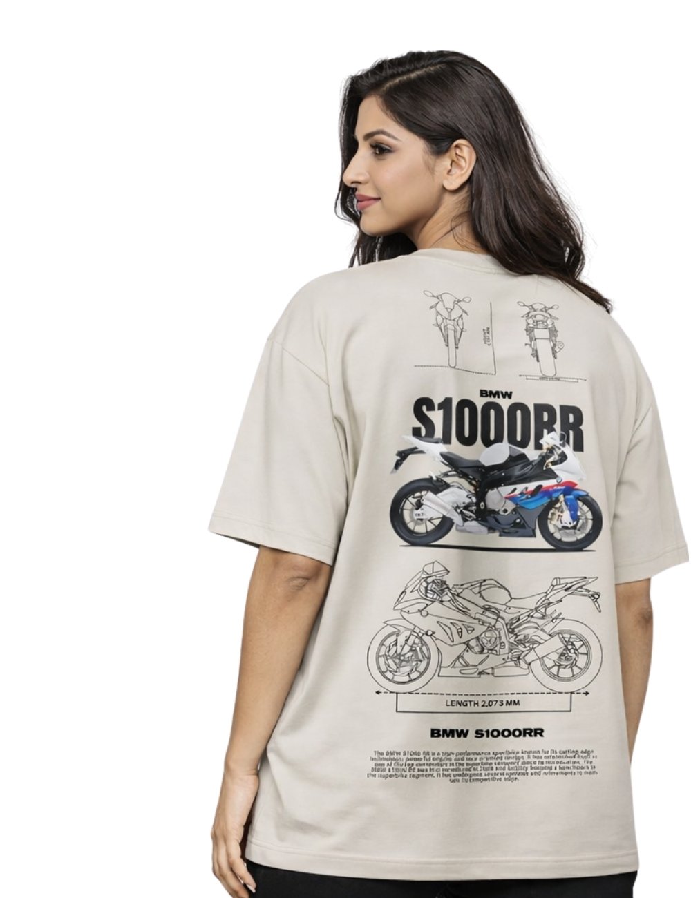 LURI Supima Cotton Unisex Oversized T-Shirt – BMW S1000RR Blueprint
