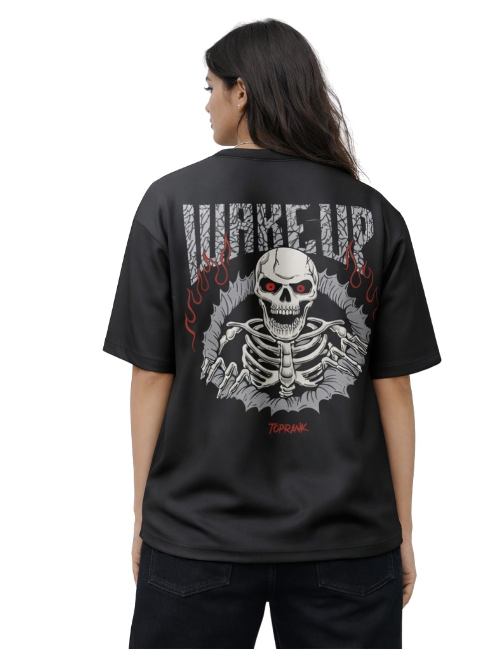LURI Supima Cotton Unisex Oversized T-Shirt – Wake Up Skeleton Edition
