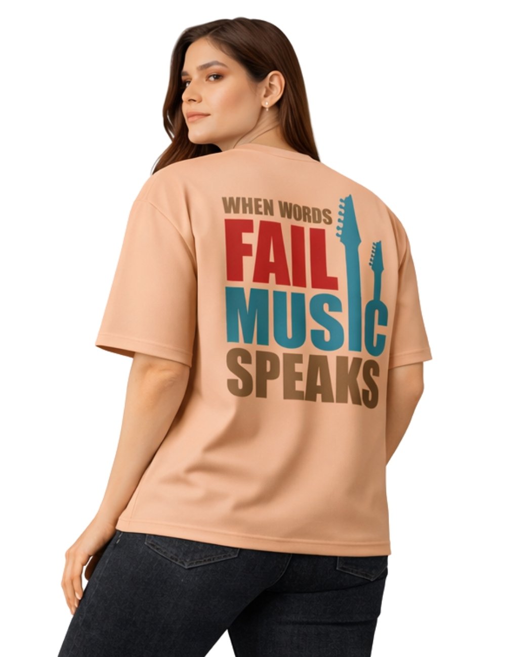 LURI Supima Cotton Unisex Oversized T-Shirt – When Words Fail Music Edition