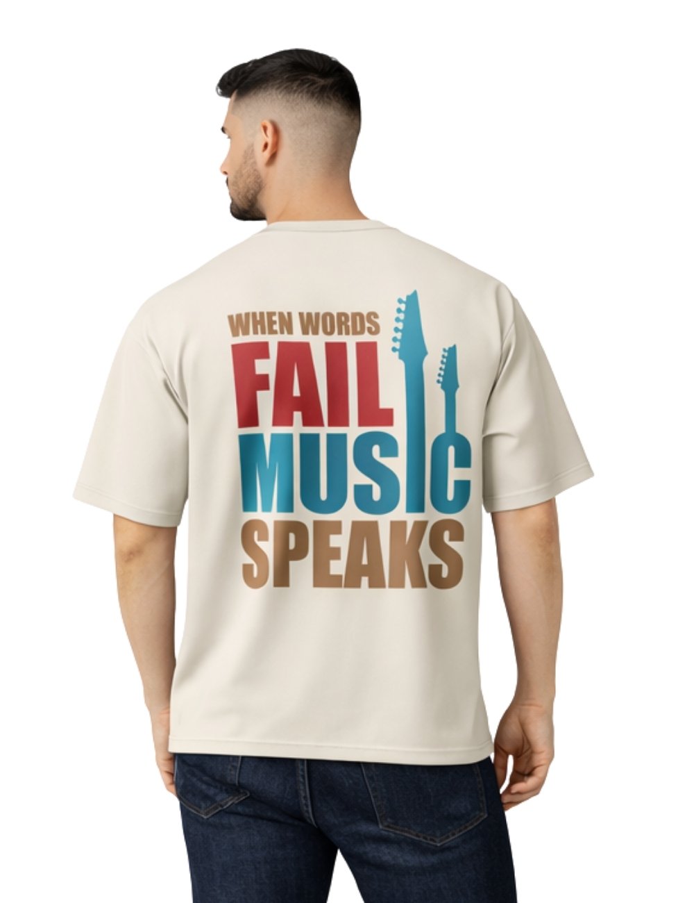 LURI Supima Cotton Unisex Oversized T-Shirt – When Words Fail Music Edition