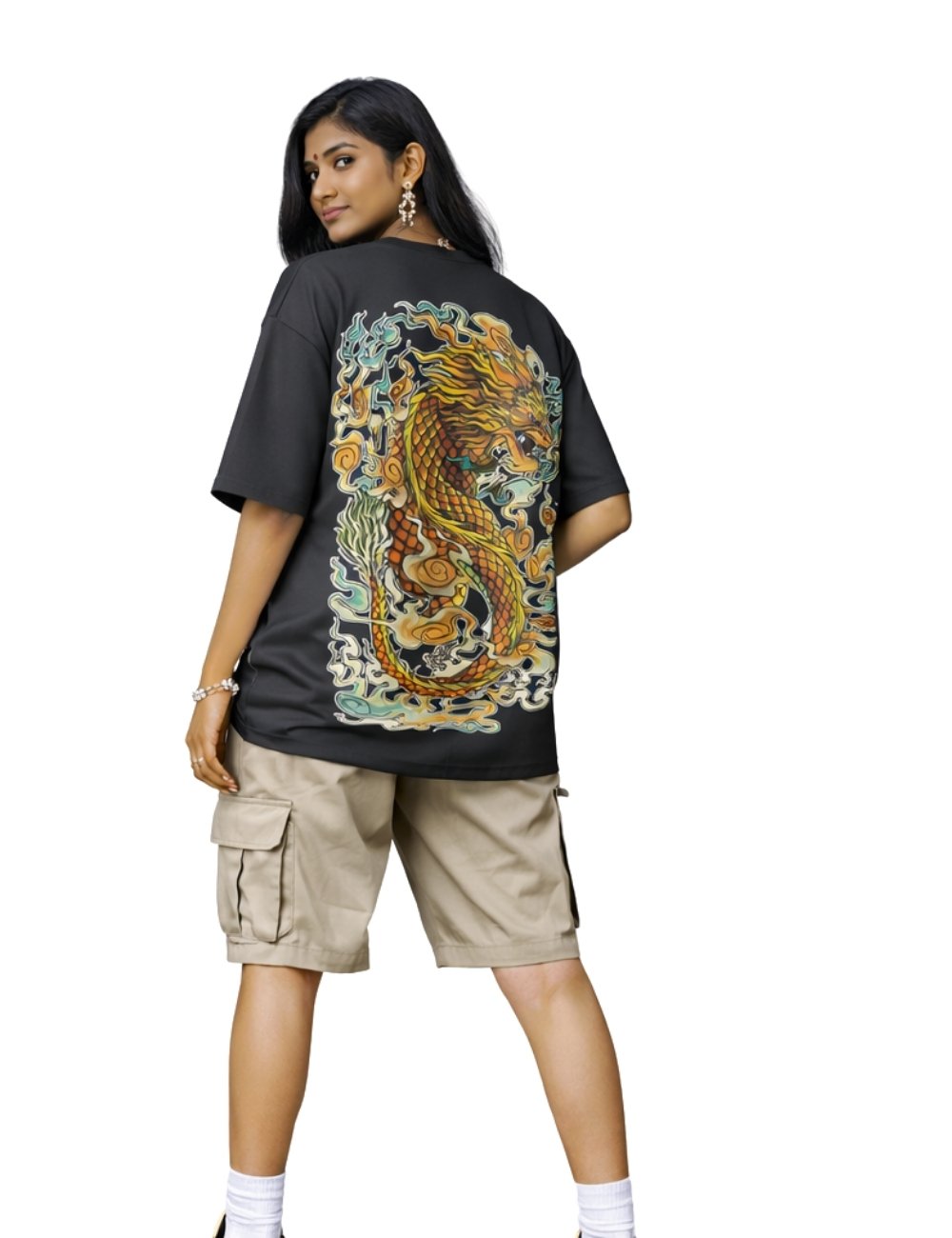 LURI Supima Cotton Unisex Oversized T-Shirt – Dragon Spirit Edition