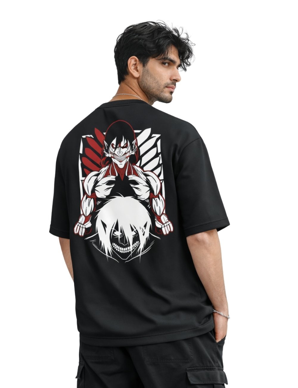 LURI Supima Cotton Unisex Oversized T-Shirt – Dual Titan Rage