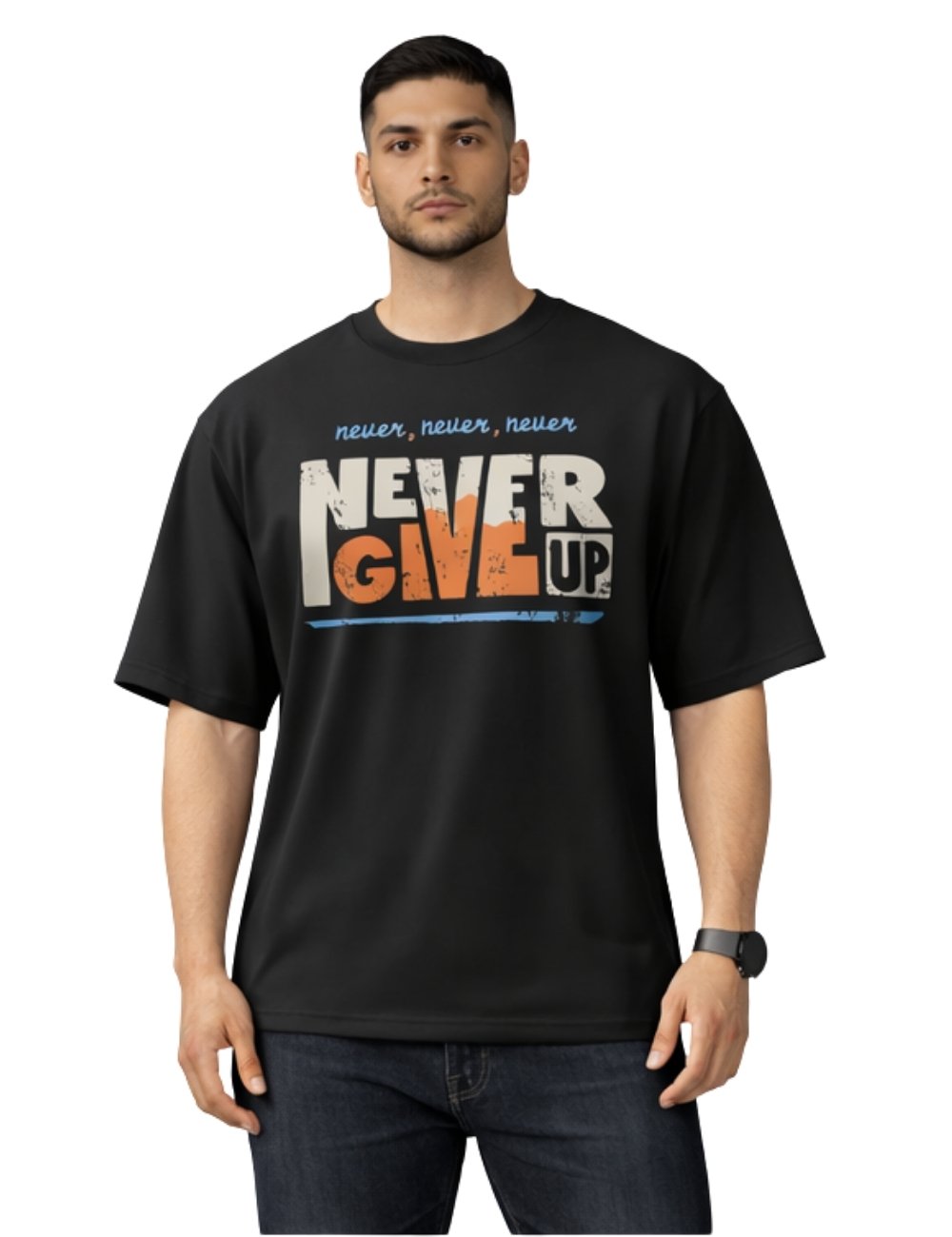 LURI Supima Cotton Unisex Oversized T-Shirt – Never Give Up Edition
