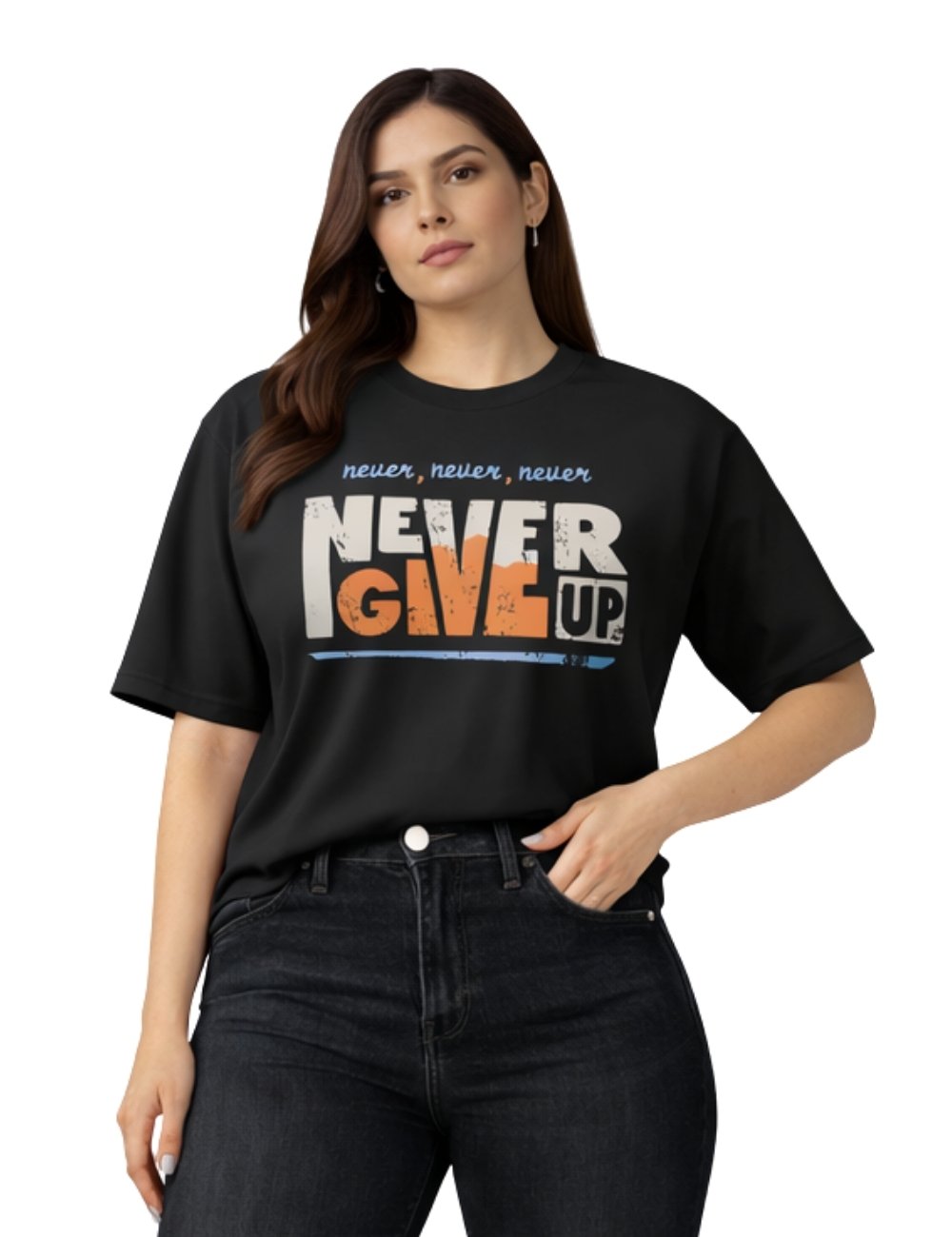 LURI Supima Cotton Unisex Oversized T-Shirt – Never Give Up Edition