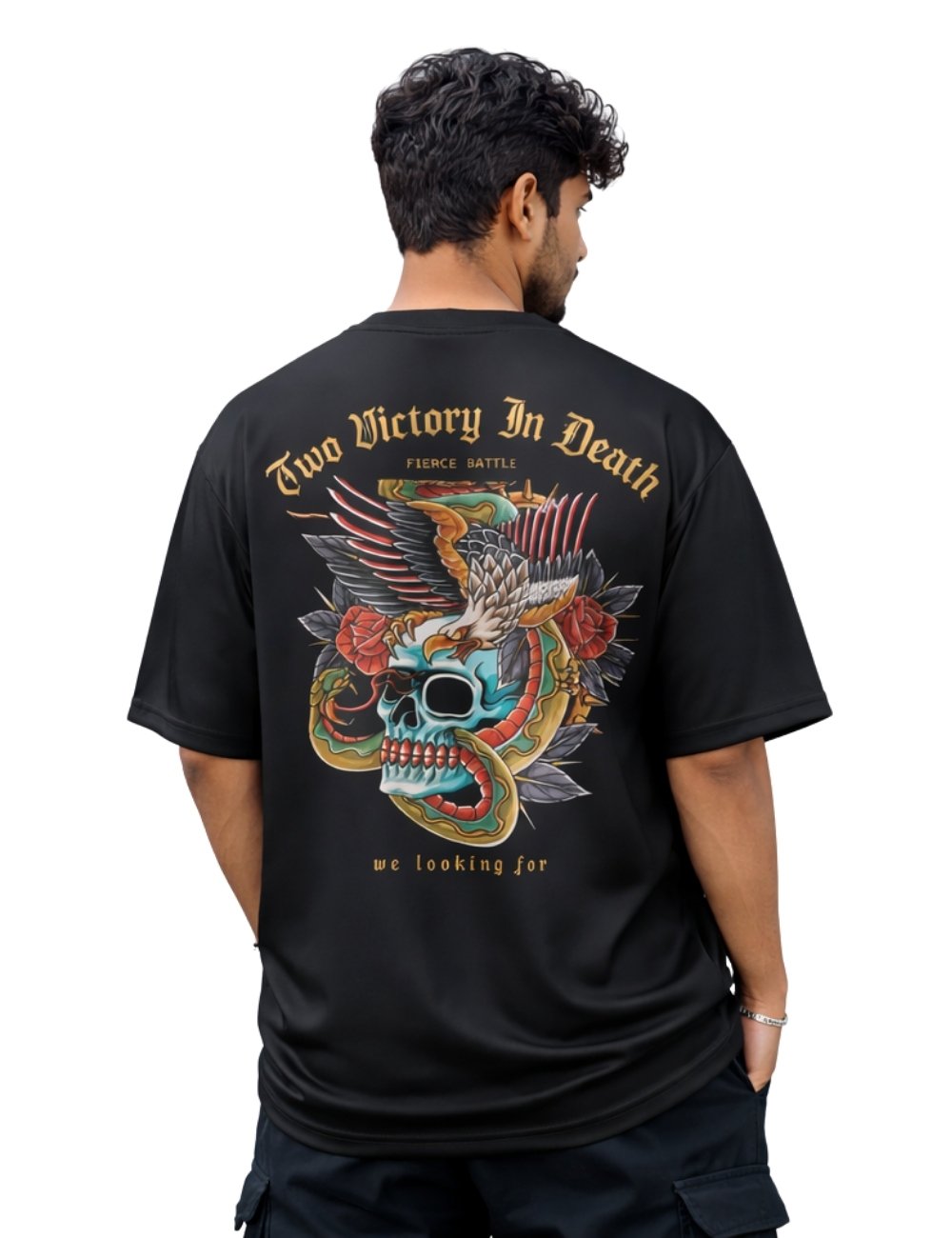 LURI Supima Cotton Unisex Oversized T-Shirt – Victory Skull Edition