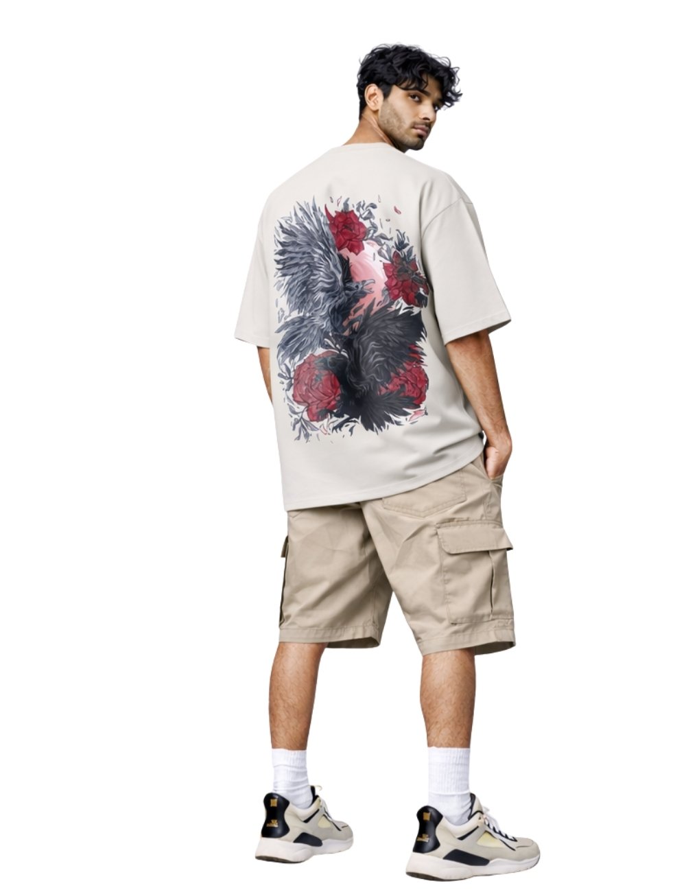 LURI Supima Cotton Unisex Oversized T-Shirt – Dark Bloom Edition